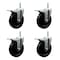 Service Caster 5 Inch Soft Rubber Swivel 58 Inch Threaded Stem Caster Set with Total Lock Brake SCC-TSTTL20S514-SRS-58212-4 - alternate 1